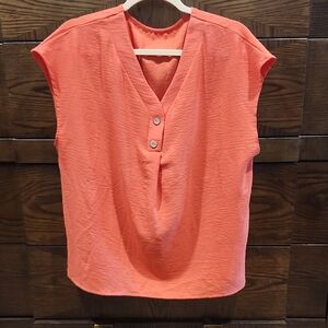 Coral 2 Button Women's Top